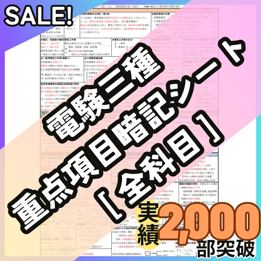 全科目 暗記シート（4科目フルセット）