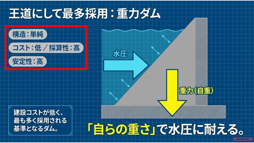 ロックフィルダムの特徴:遮水壁(コア)の構造と地盤適応性