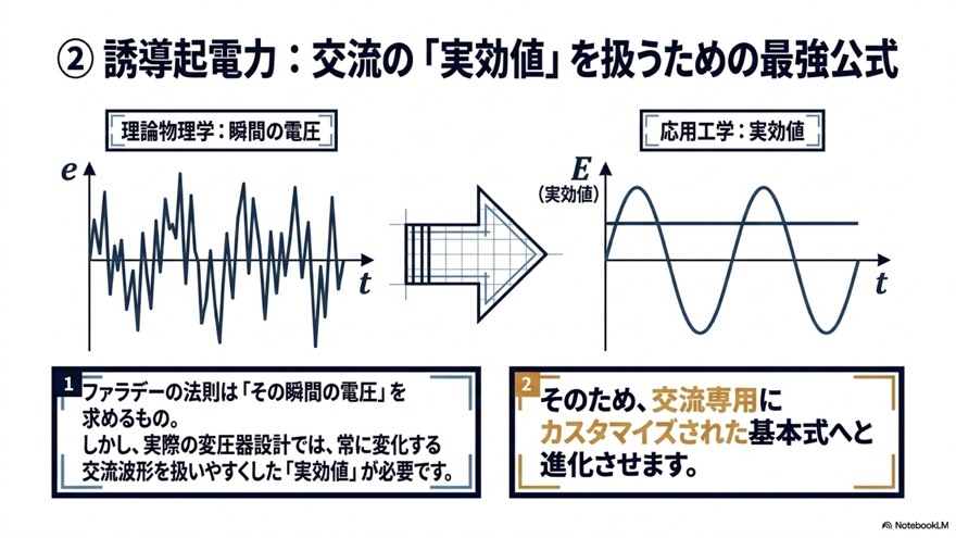 誘導起電力|交流の「実効値」を扱う最強公式