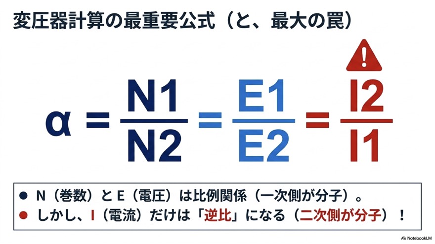 変圧器計算の最重要公式と最大の罠
