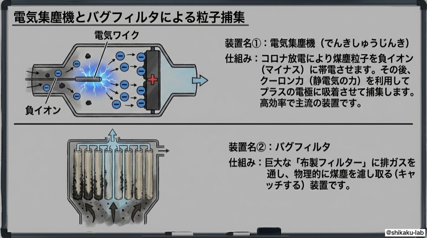 電気集塵機とバグフィルタ|粒子捕集