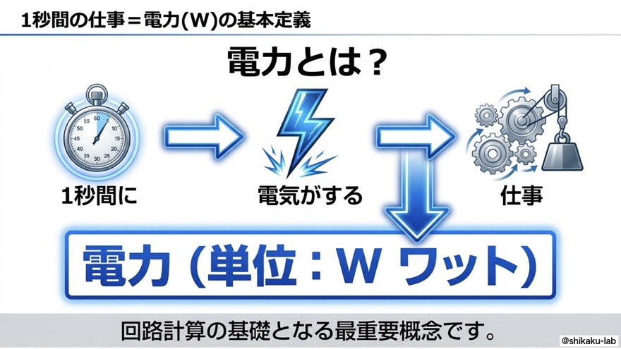 電力とは｜1秒間に電気がする仕事[W]