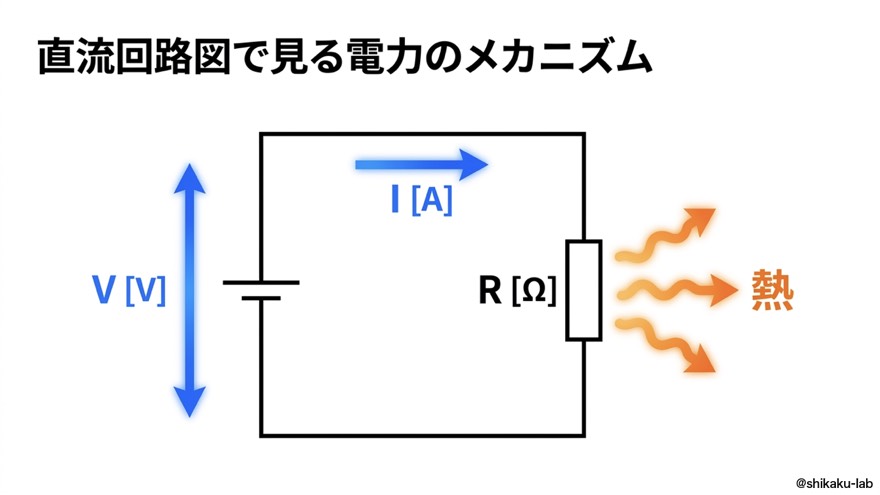 直流回路図で見る電力のメカニズム