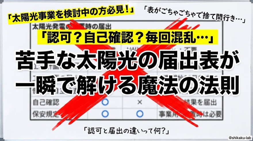 太陽光の届出表|魔法の反転法則