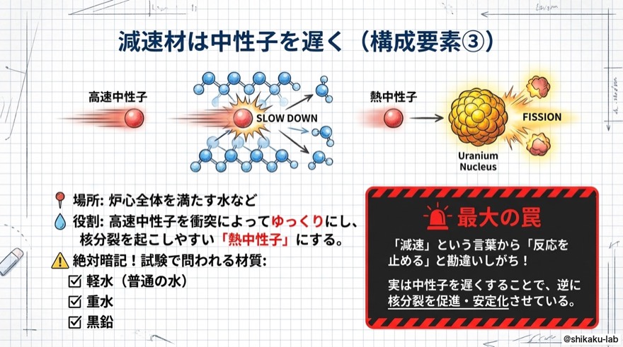 減速材は中性子を遅く|構成要素③