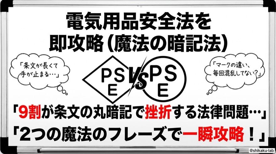 電気用品安全法を即攻略|魔法の暗記法