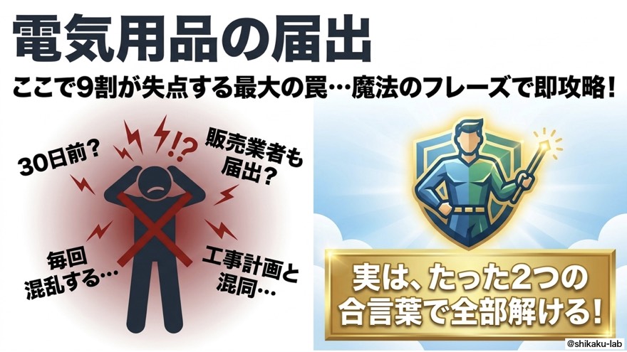 電気用品の届出、9割が落ちる最大の罠を魔法のフレーズで即攻略
