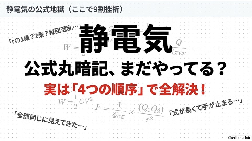 静電気の公式地獄、丸暗記から「4つの順序」で全解決