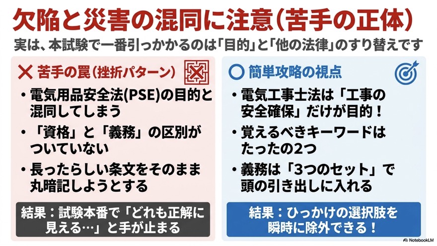 欠陥と災害の混同に注意(苦手の正体)