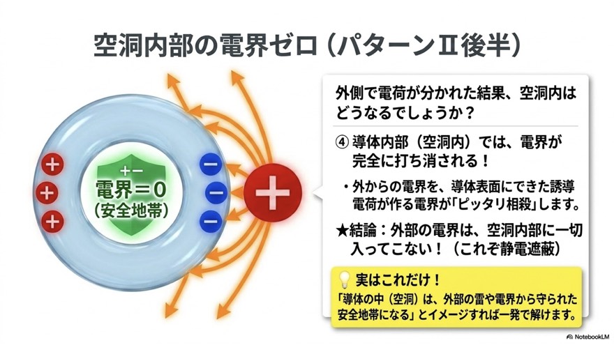 空洞内部の電界ゼロ(パターンII 後半)