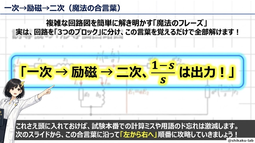 一次→励磁→二次|魔法の合言葉