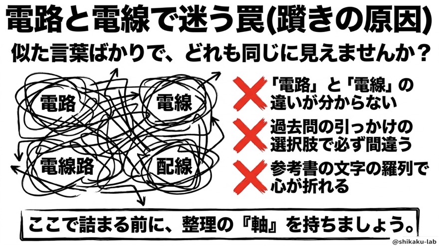電路と電線で迷う罠|躓きの3つの原因