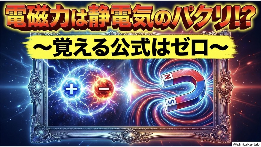 電磁力は静電気のパクリ!?(サムネ・導入)