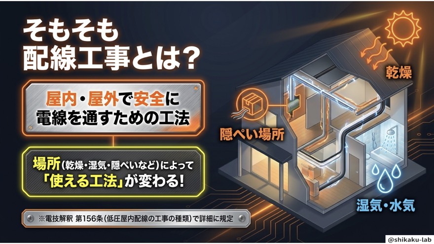 配線工事とは?|電技解釈第156条・施工場所の基礎