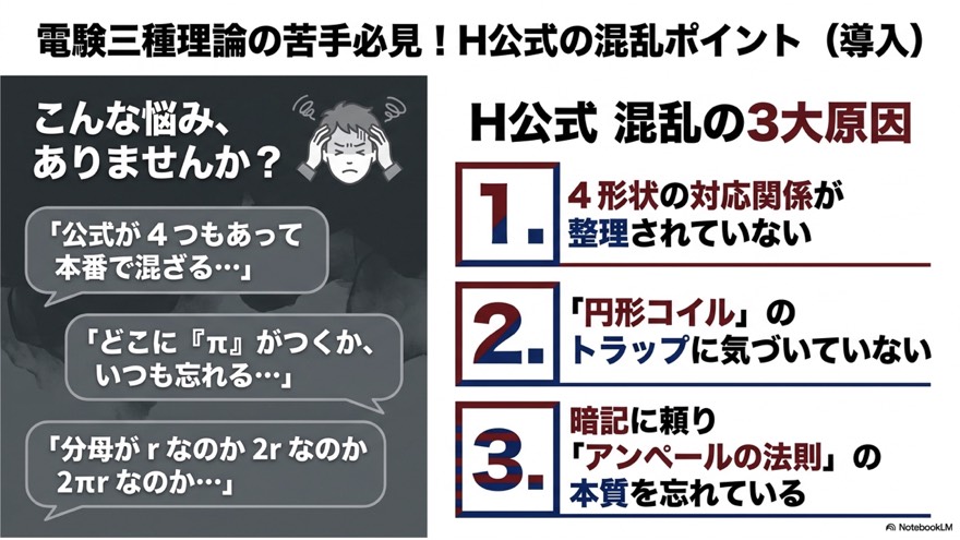 電験三種理論の苦手必見!H公式の混乱ポイント3つ(導入)