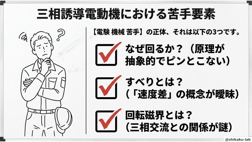 三相誘導電動機の三大苦手ポイント整理