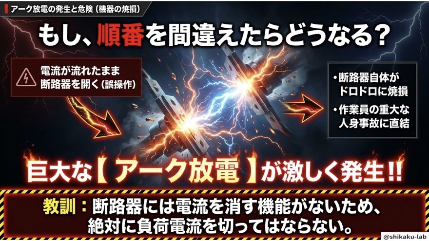 アーク放電事故の危険/順番間違いの重大リスク