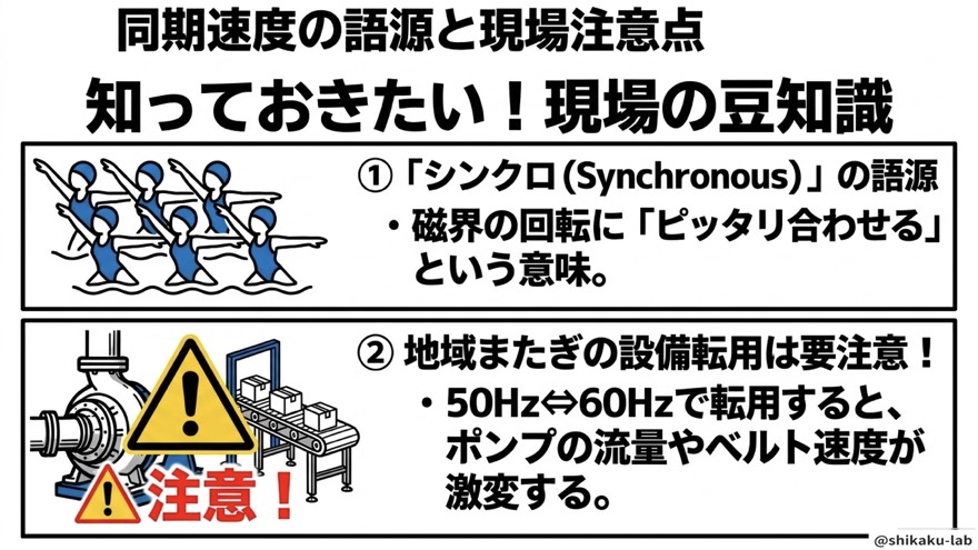 現場の豆知識「シンクロの語源」と地域転用注意