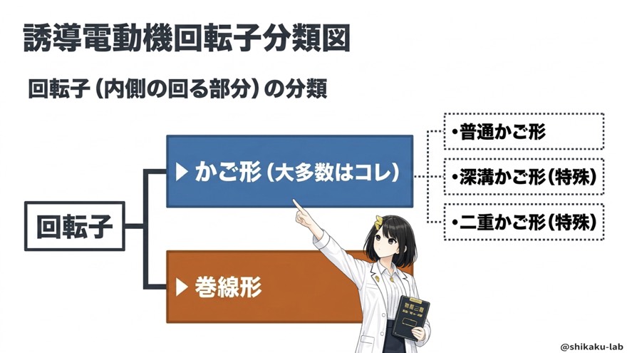 回転子の分類「かご形」と「巻線形」の全体像