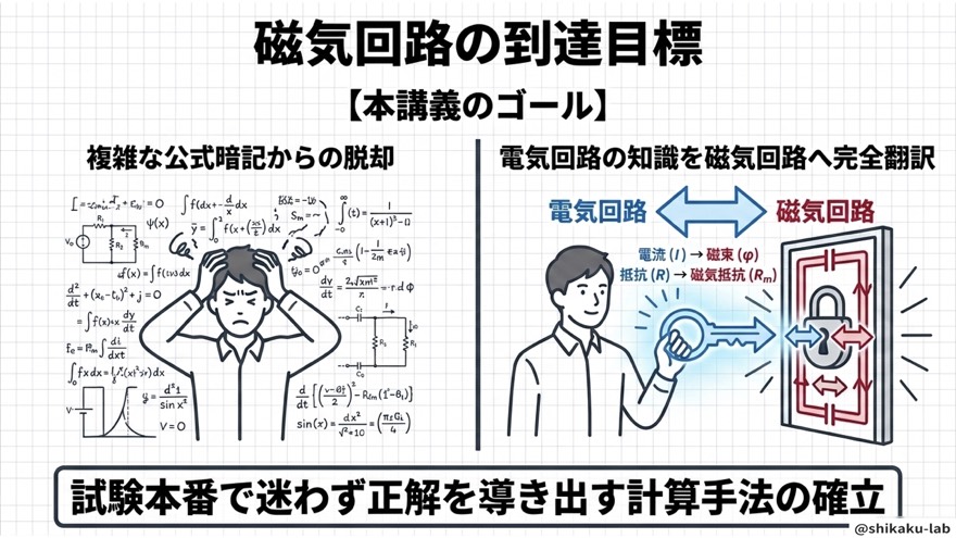 磁気回路の到達目標(公式暗記からの脱却)