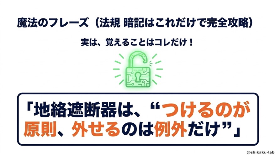 魔法のフレーズ(法規 暗記はこれだけ)