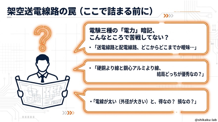架空送電線路の罠(送電と配電が曖昧)