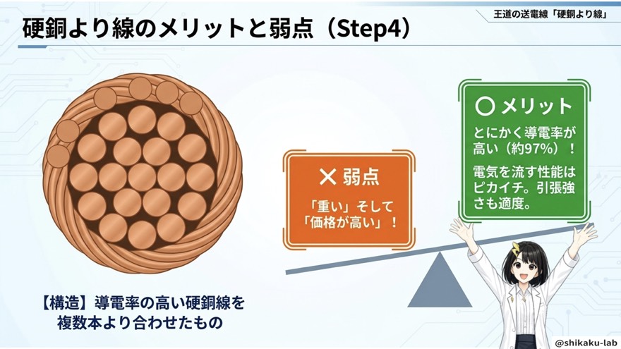 硬銅より線のメリットと弱点(Step4)