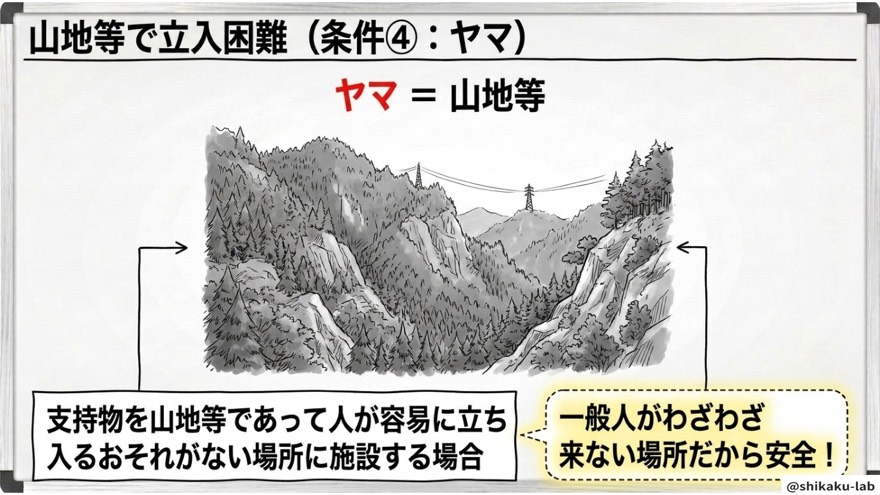 条件④ヤマ/山地等で立入困難
